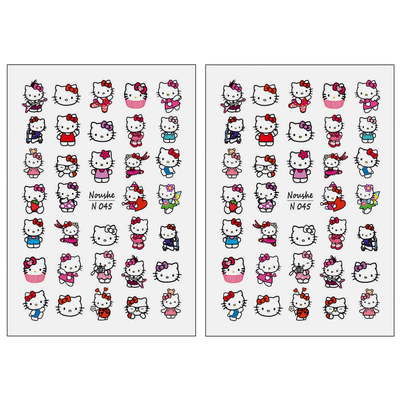 برچسب لنز ناخن مدل کیتی کد N045 مجموعه 2 عددی