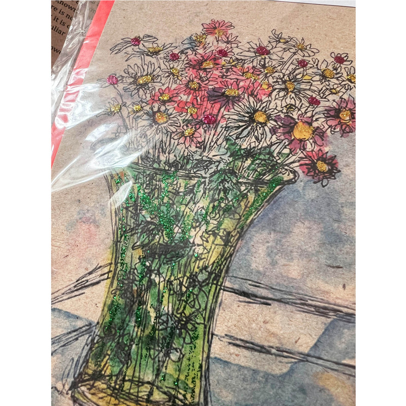 کارت پستال مدل گلدان داوودی کد 864