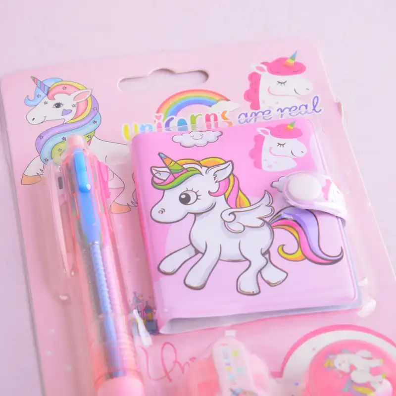 بسته لوازم تحریر مدل یونیکورن مجموعه 4 عددی