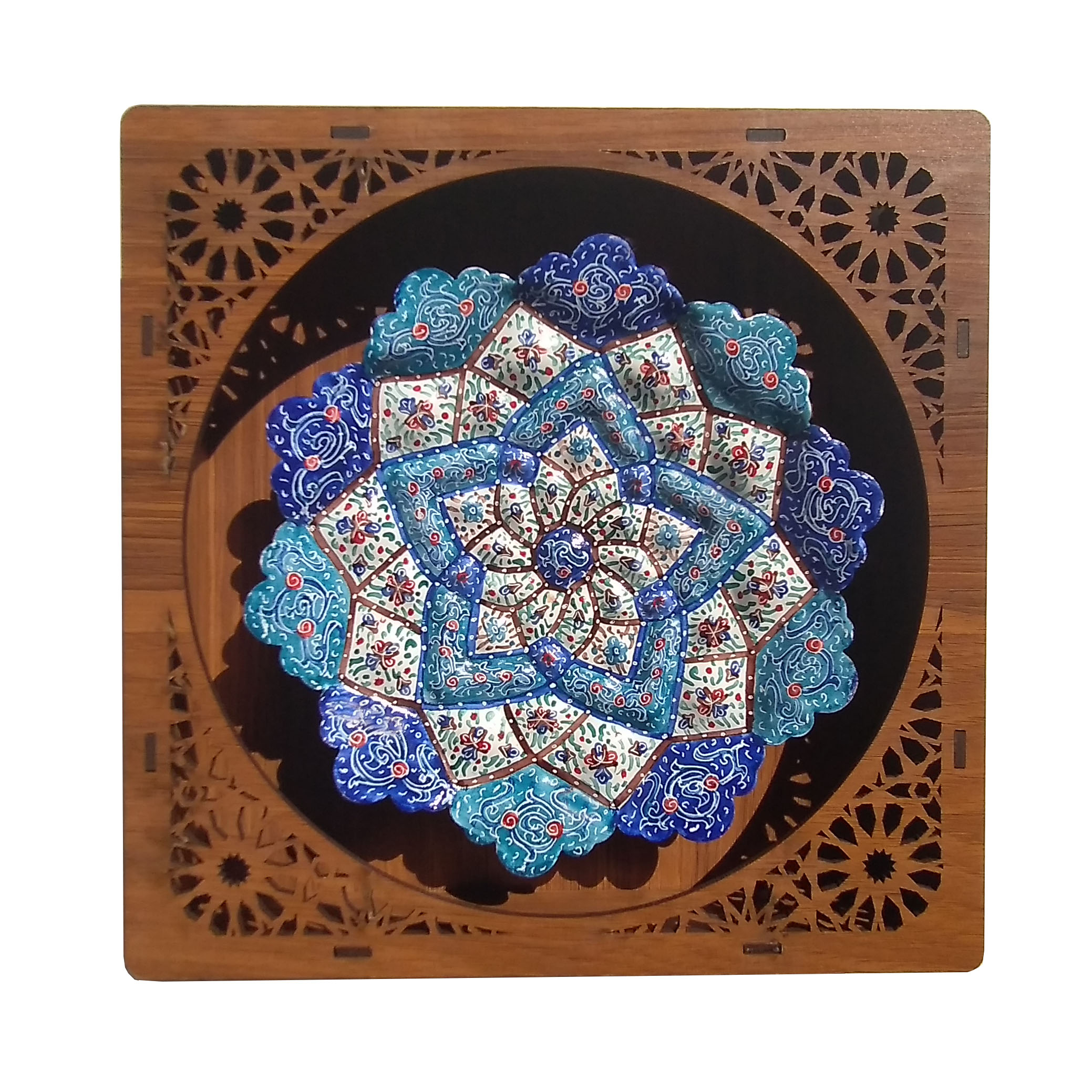 	بشقاب میناکاری مدل گل کد M 01