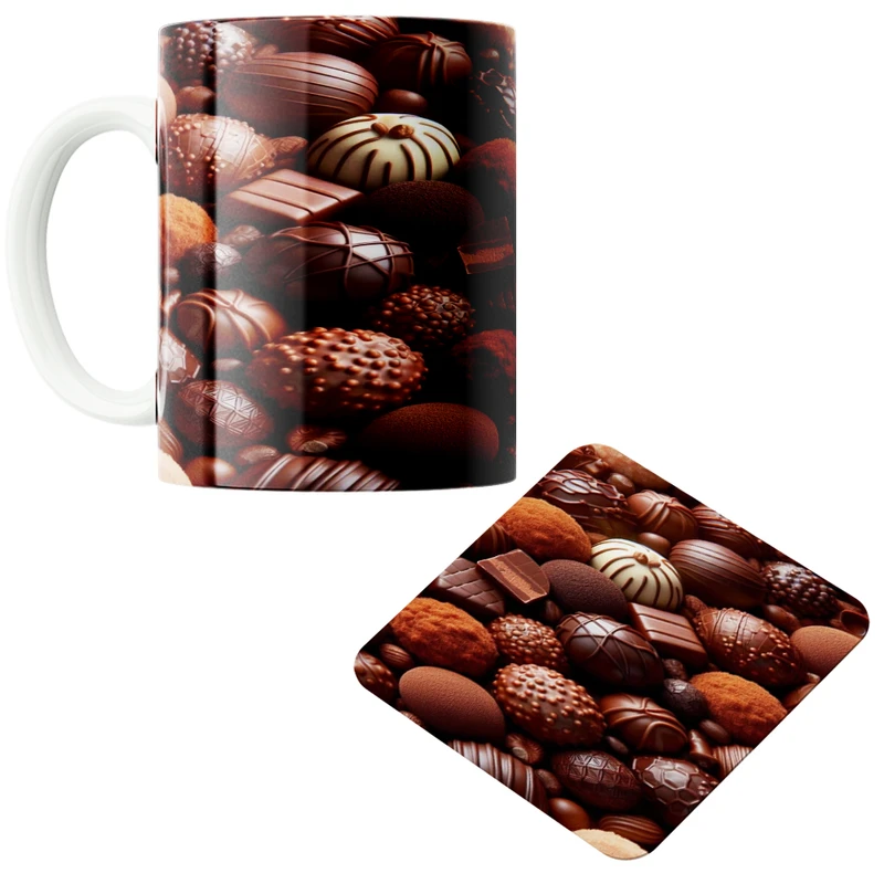 ماگ پاد آفرین مدل شکلات توپی کد 01 به همراه زیر لیوانی