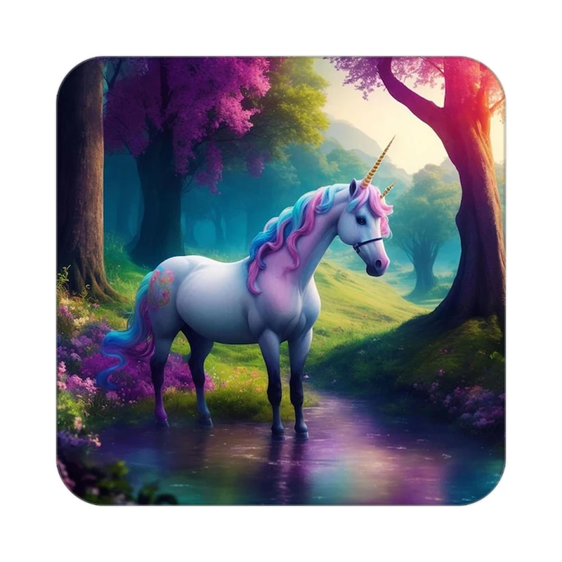 زیر لیوانی کاکتی طرح اسب تک شاخ و یونیکورن مدل mp32698