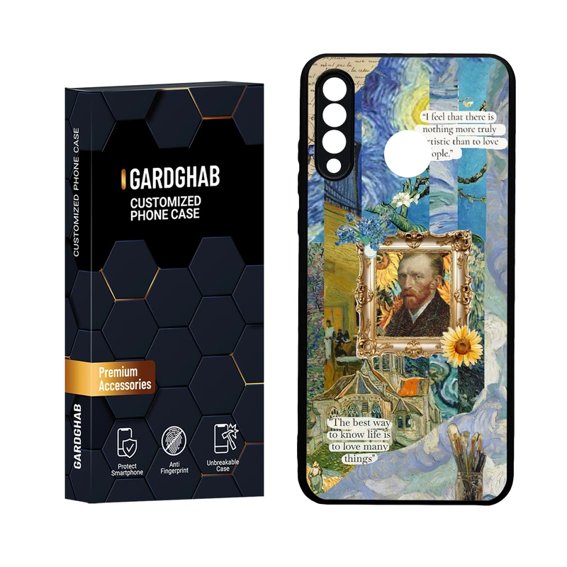  کاور گارد قاب مدل دور ژله ای  گلس  هنری  مناسب برای گوشی موبایل  هوآوی P30 Lite