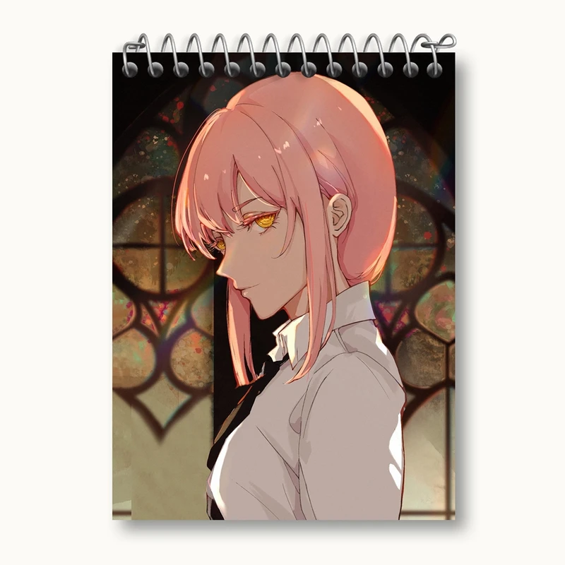 دفتر یادداشت 50 برگ خندالو مدل ماکیما انیمه مرد اره ای Chainsaw Man کد 17924