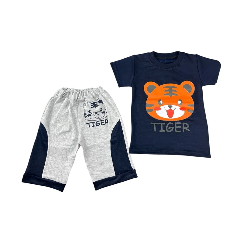 ست تی شرت و شلوارک پسرانه مدل PJ1019