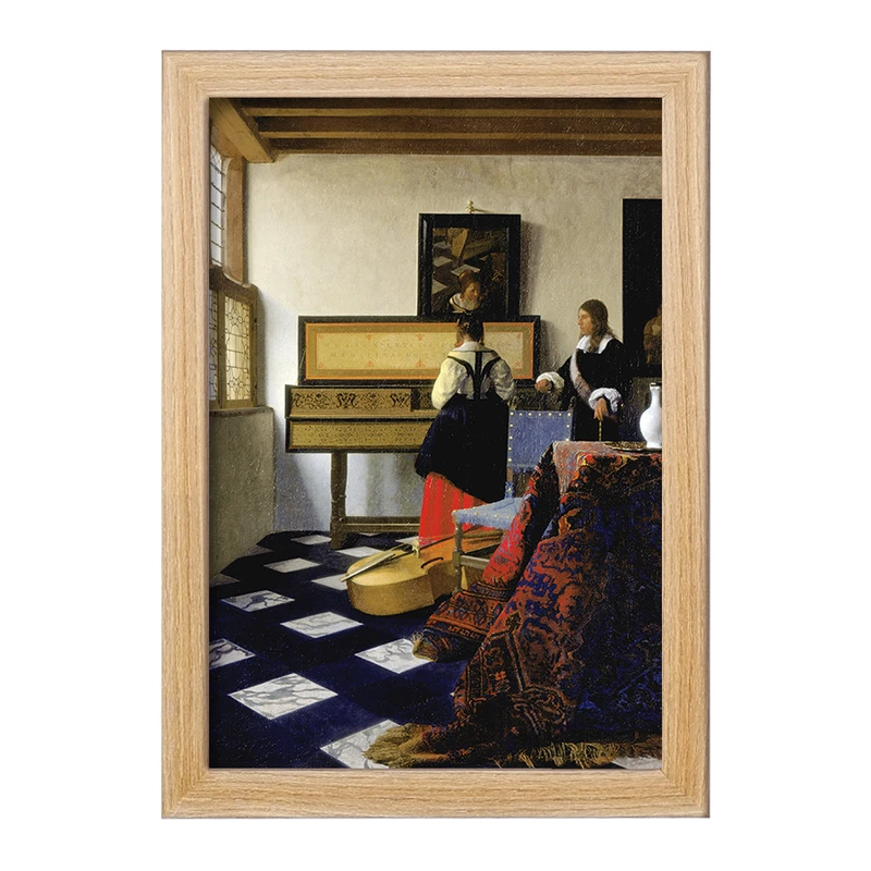 تابلو خندالو مدل نقاشی کلاس موسیقی اثر یوهانس فرمیر کد F12431