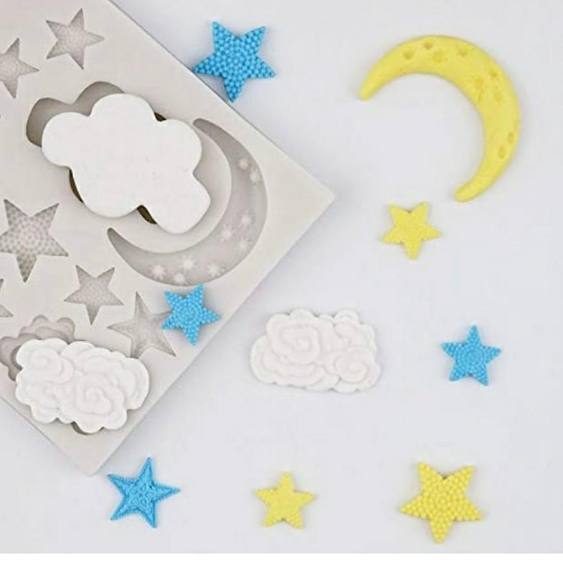 قالب شکلات مدل مولد فوندانت طرح مالد ماه ستاره ابر کد M99