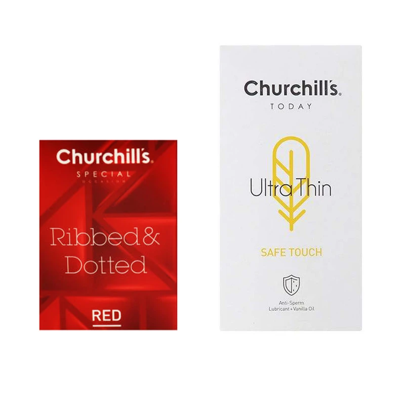 کاندوم چرچیلز مدل Safe Touch بسته 12 عددی به همراه کاندوم چرچیلز مدل Hot Gel بسته 3 عددی
