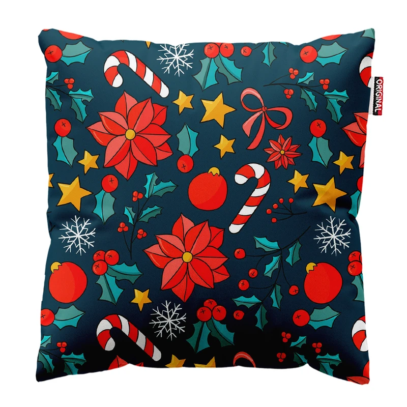 کوسن پاد آفرین مدل کریسمس بابانوئل گوزن آدم برفی کد PK301871 سایز 30*30 سانتی متر