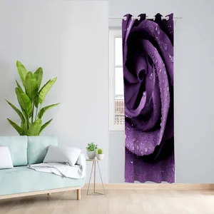 پرده طرح گل رز مدل مخمل پانچی کد 4942L z سایز 140x200 سانتی متر