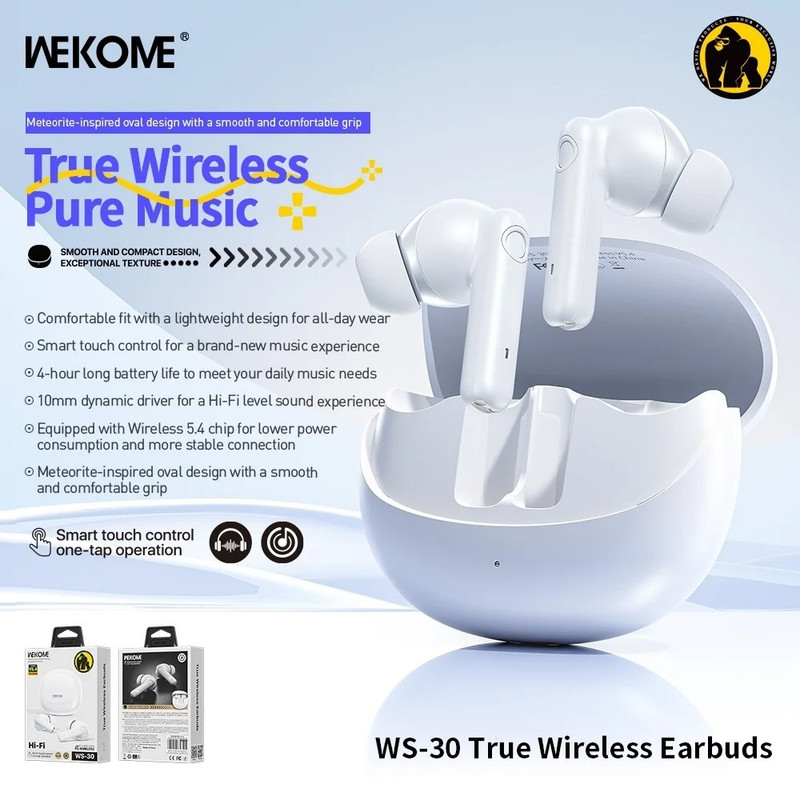 هدفون بلوتوثی دبلیو کی دیزاین مدل WSKIN30 