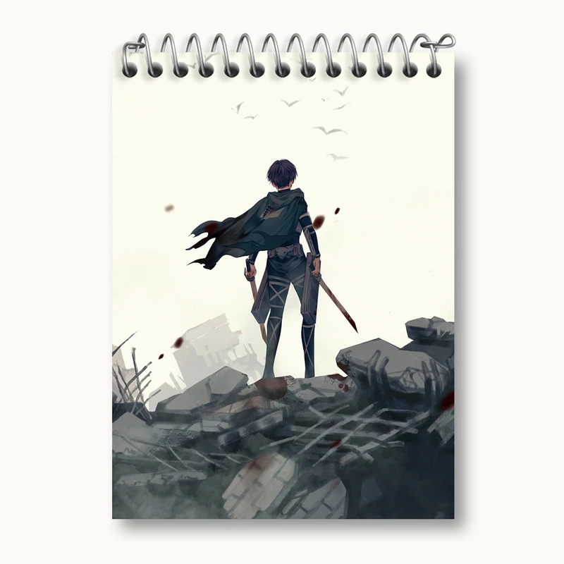 دفتر یادداشت 50 برگ خندالو مدل لیوای انیمه اتک آن تایتان Attack on Titan کد 18574