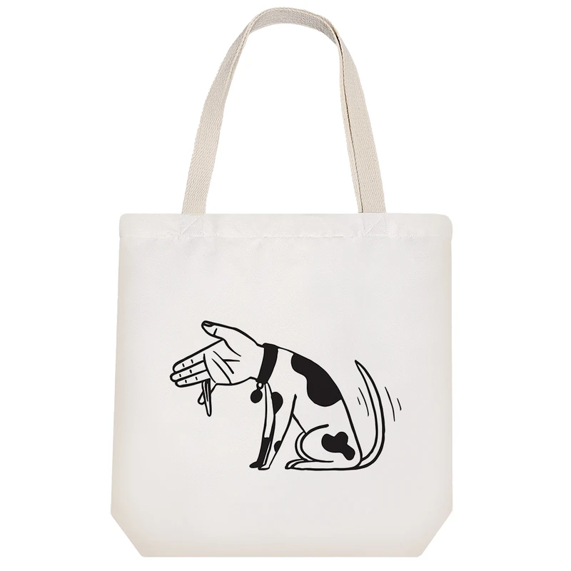 ساک خرید پارچه ای خندالو طرح سگ مدل توت بگ کد 7032