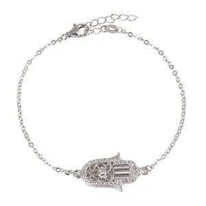 دستبند نقره زنانه بازرگانی میلادی مدل فانتزی کد DP_476