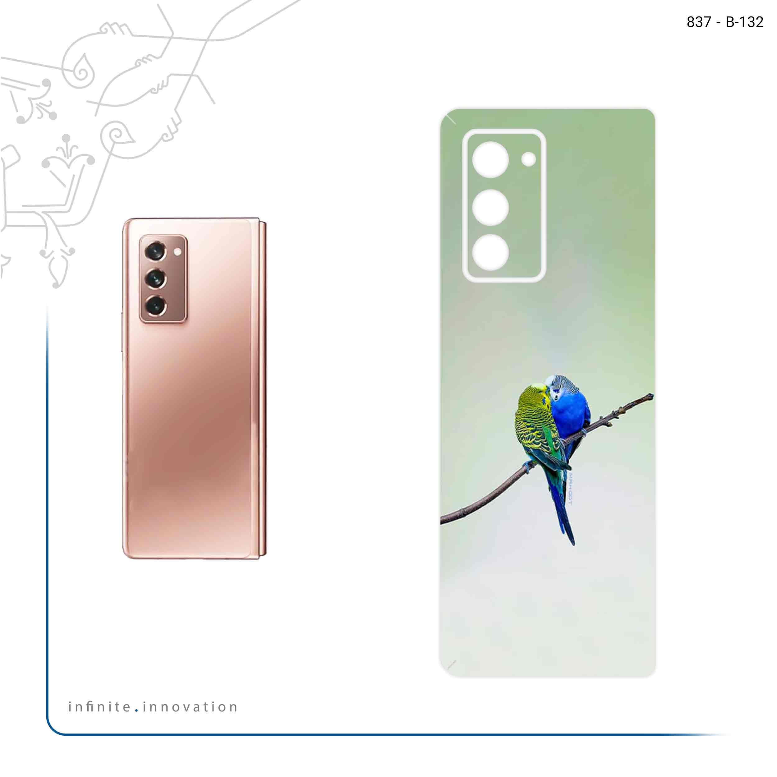 برچسب پوششی ماهوت مدل Lovebird مناسب برای گوشی موبایل سامسونگ Galaxy Z FOLD 2