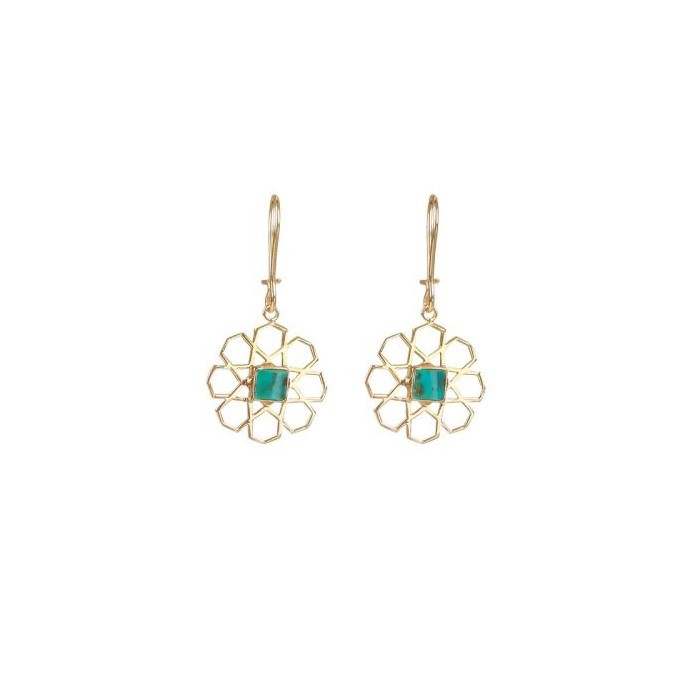 گوشواره طلا 18 عیار زنانه قیراط طرح گل کد GH5240 - 2