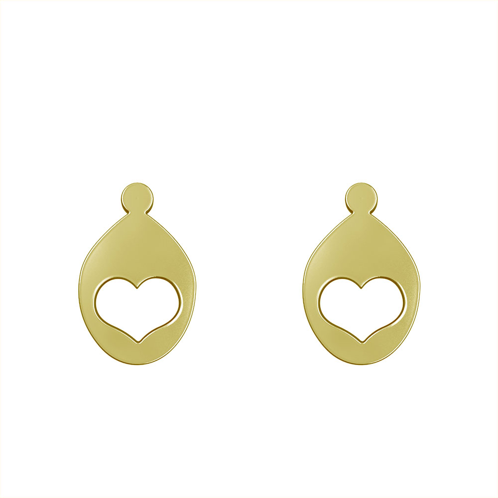 گوشواره طلا 18 عیار زنانه مدوپد مدل قلب کد GA1-11616