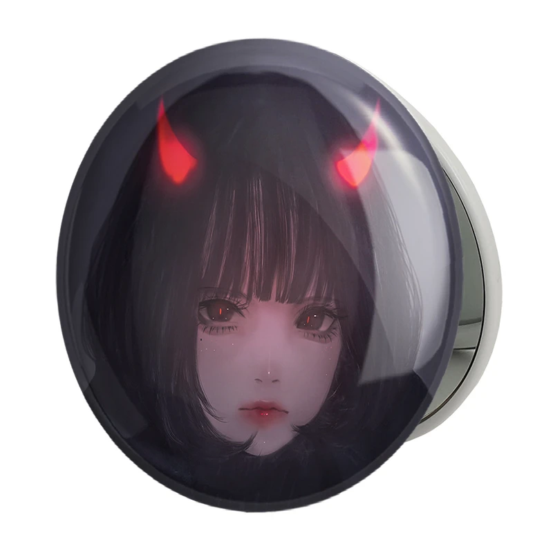 آینه جیبی خندالو طرح دختر انیمه ای مدل تاشو کد 18087 