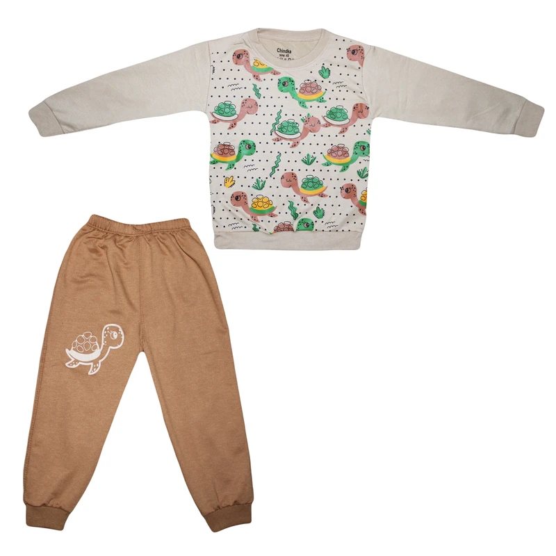 ست سویشرت و شلوار راحتی پسرانه چیندکا مدل لاکپشت کد 44848