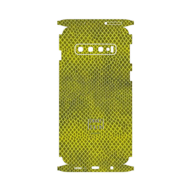 برچسب پوششی ماهوت مدل Yellow Snake Skin-FullSkin مناسب برای گوشی موبایل سامسونگ Galaxy S10