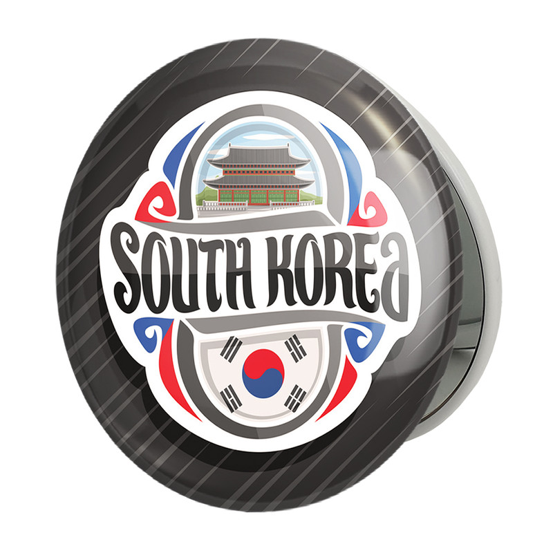 آینه جیبی خندالو طرح پرچم کره جنوبی مدل تاشو کد 20551 