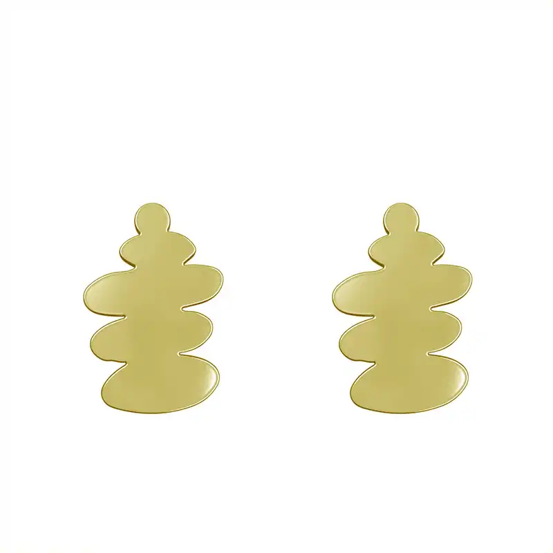 گوشواره طلا 18 عیار زنانه مدوپد مدل هندسی کد GA1-15111