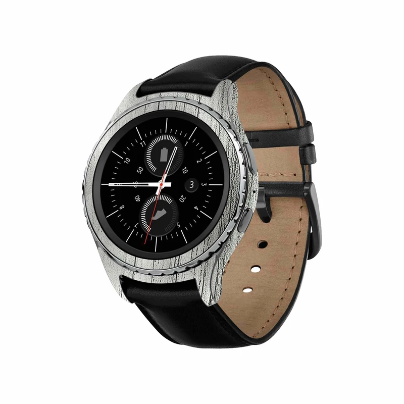 برچسب ماهوت طرح White_Wood مناسب برای ساعت هوشمند سامسونگ Galaxy Gear S2 Classic