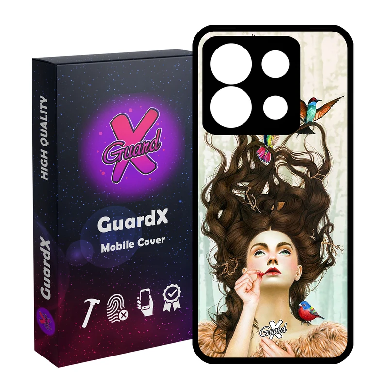 کاور گارد ایکس طرح Girl مدل Glass10290 مناسب برای گوشی موبایل شیائومی Redmi Note 13 5G