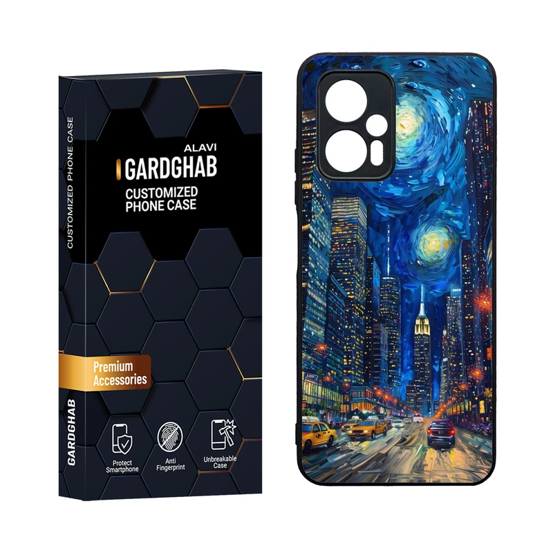 کاور گارد قاب مدل دورژله ای پشت گلس هنری مناسب برای گوشی موبایل شیائومی Poco X4 GT / Redmi Note 11t Pro 5G
