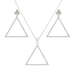 نیم ست نقره زنانه مدل مثلث کد M3021