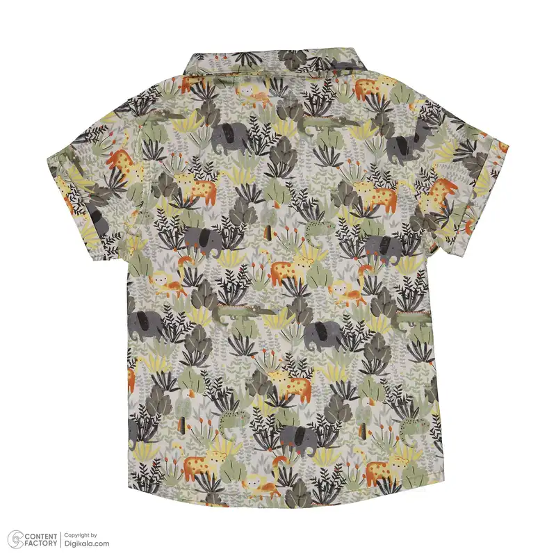 ست پیراهن و شلوارک نوزادی پسرانه ایندیگو مدل 13254 رنگ سبز