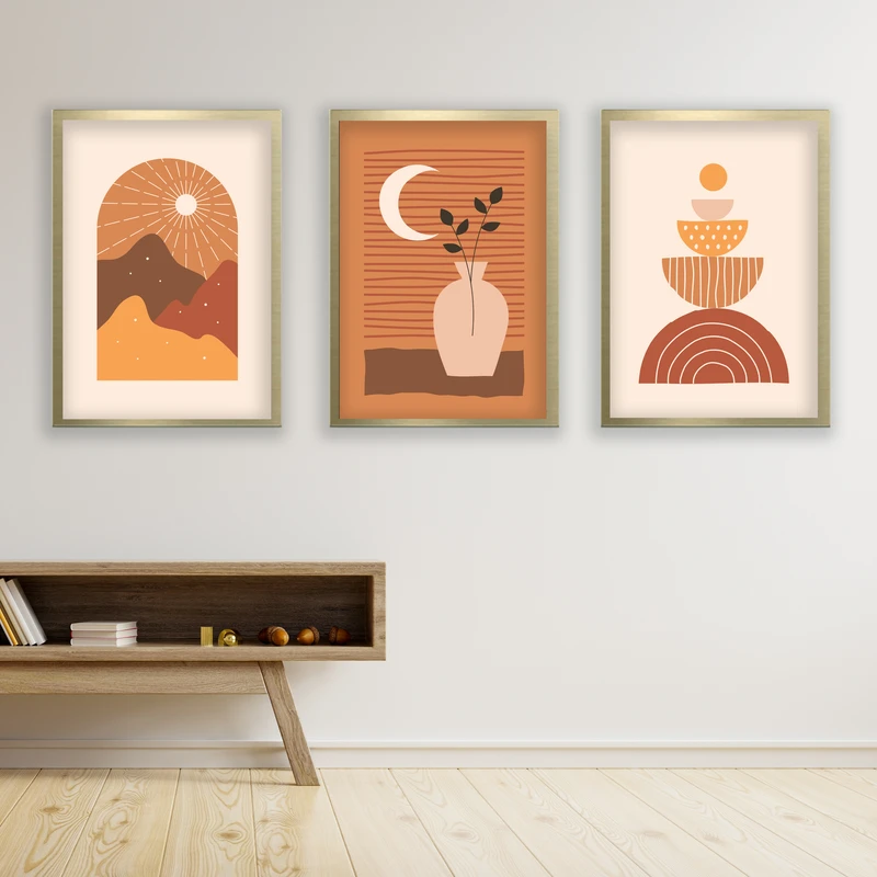 تابلو مدل مینیمال دکوراتیو کد LA-G30154 مجموعه 3 عددی