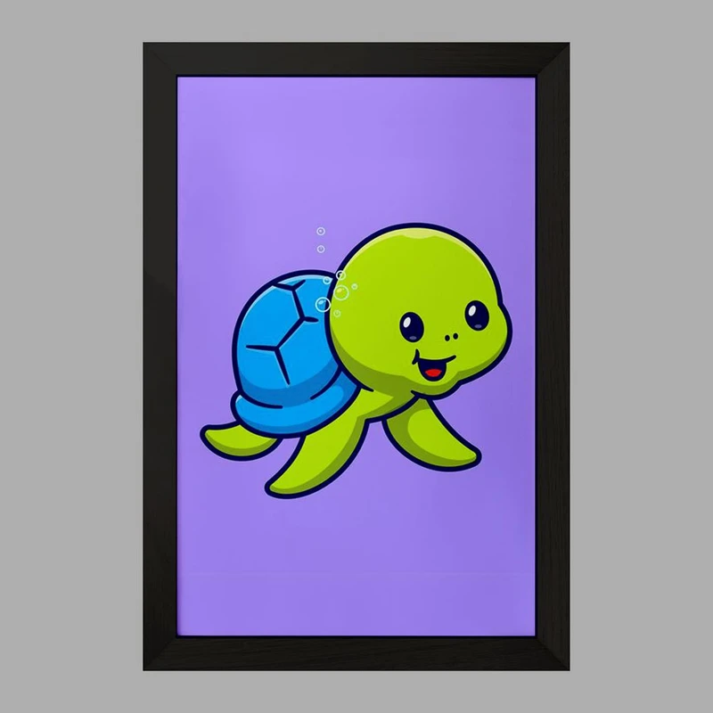 تابلو خندالو مدل حیوانات بامزه لاکپشت کد 29692