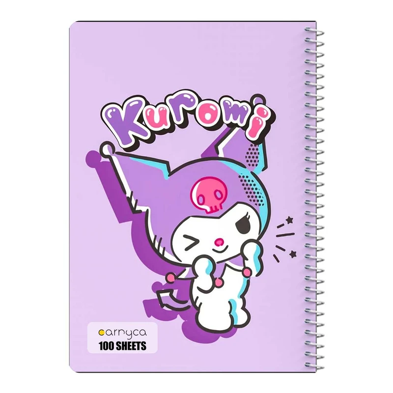 دفتر مشق 100 برگ سیمی کارنیکا طرح مای ملودی و کورومی My Melody & Kuromi کد 12453
