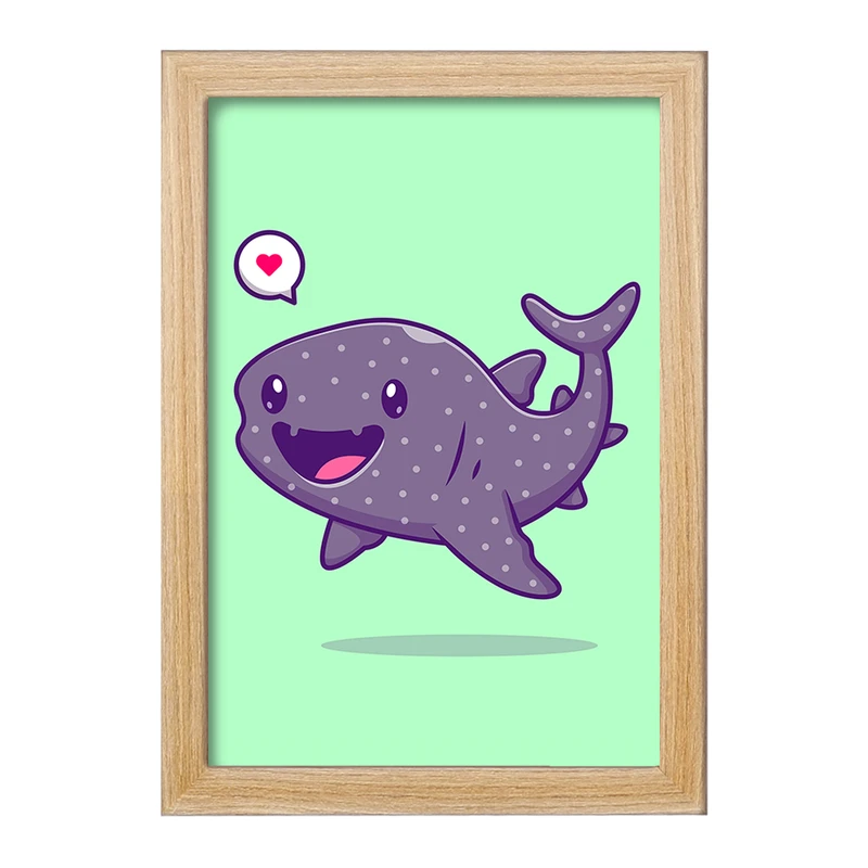 تابلو خندالو مدل حیوانات بامزه ماهی لجن خوار کد 29679