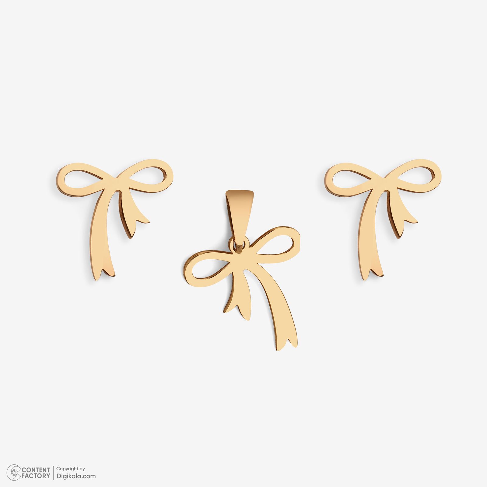 نیم ست طلا 18 عیار زنانه سایا گلد مدل پاپیون ns27 -  - 5