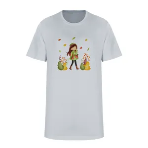 تی شرت آستین کوتاه زنانه مدل AUTUMN کد L339 رنگ طوسی