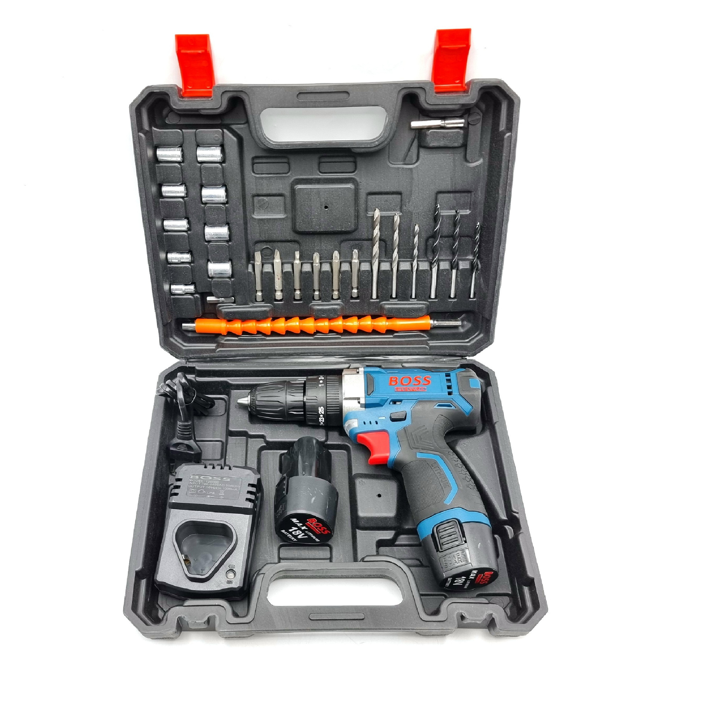 مجموعه 28 عددی دریل پیچ گوشتی چکشی شارژی باس مدل LIFE_STYLE