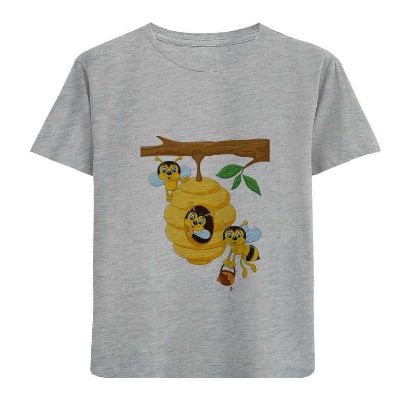 تی شرت آستین کوتاه دخترانه مدل کندو ونبور D154