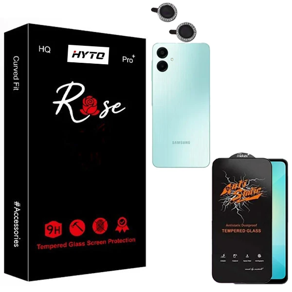 محافظ صفحه نمایش هیتو مدل Rose Antistatic Pro مناسب برای گوشی موبایل سامسونگ Galaxy a06 به همراه محافظ لنز