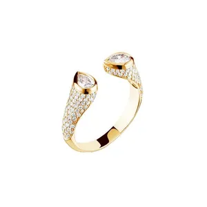  انگشتر طلا 18 عیار زنانه قیراط طرح مارکیز کد GH6139
