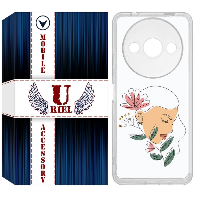 کاور یوریل مدل Clear کد 53 طرح صورت زن مناسب برای گوشی موبایل شیائومی Redmi A3 / A3x