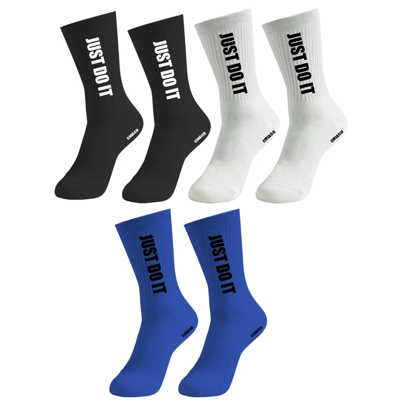 جوراب ورزشی انعطاف پذیر ساق بلند مردانه چیاکو مدل JUST DO IT کد 0239 مجموعه 3 عددی