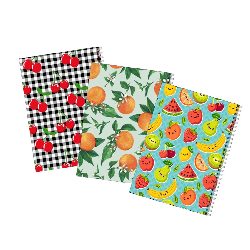 دفتر مشق 100 برگ بامبیلیپ طرح پترن میوه ای کد 43 مجموعه 3 عددی
