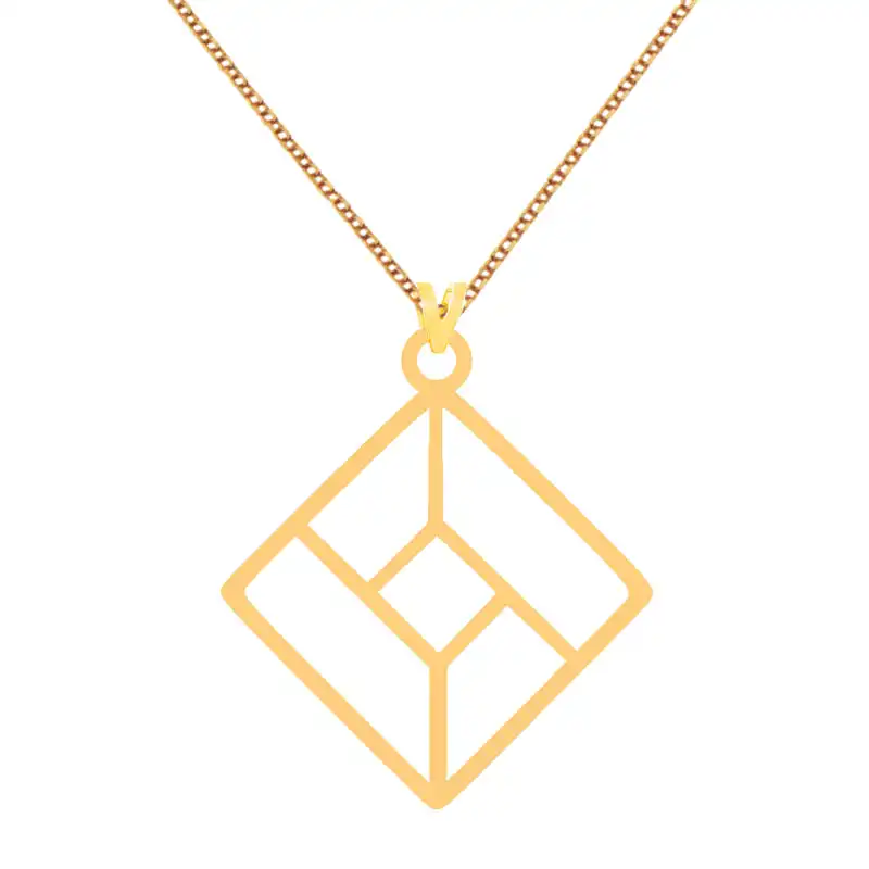 گردنبند طلا 18 عیار زنانه کرابو مدل شکل هندسی Kr72834