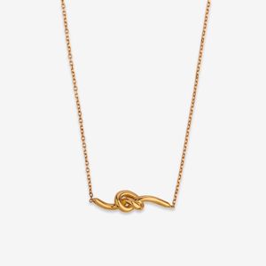 گردنبند طلا 18 عیار زنانه با طرح حلقه‌ای (فلامینگو) روبی آرت گالری مدل 238035