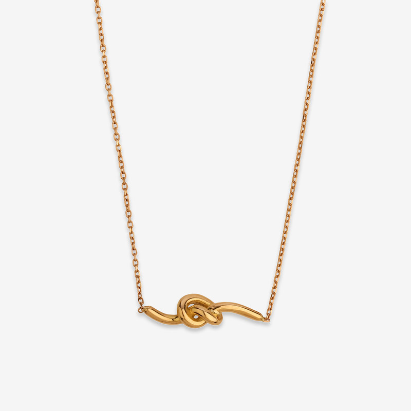 گردنبند طلا 18 عیار زنانه با طرح حلقه‌ای (فلامینگو) روبی آرت گالری مدل 238035
