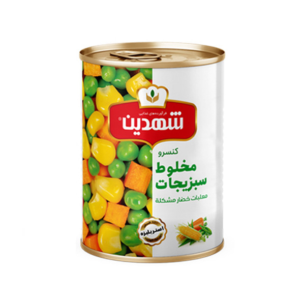 کنسرو مخلوط سبزیجات شهدین - 370 گرم