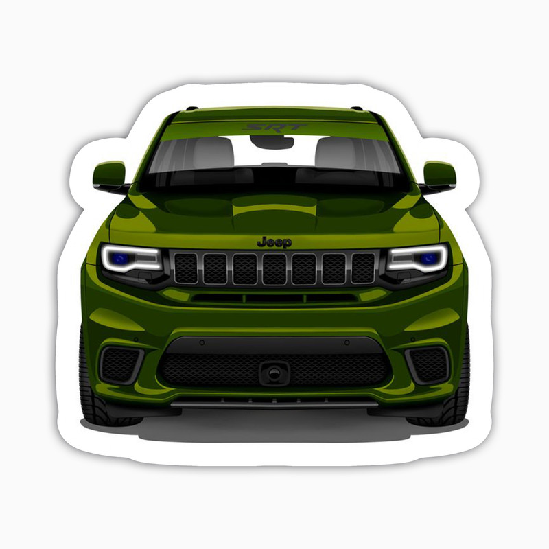 استیکر لپ تاپ بووم طرح ماشین مدل Jeep سبز کد JC04