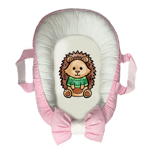 سرویس خواب سه تکه نوزاد مدل گارد محافظ دار طرح فانتزی جوجه تیغی کد 077